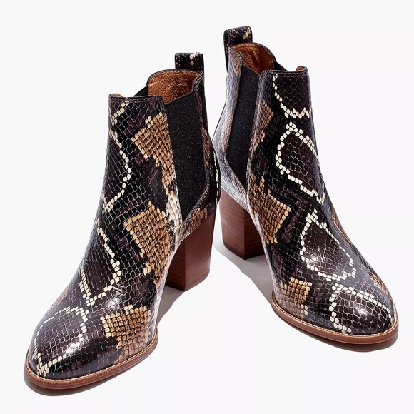 New Madewell Regan Snake Booties - Picture 2 of 5